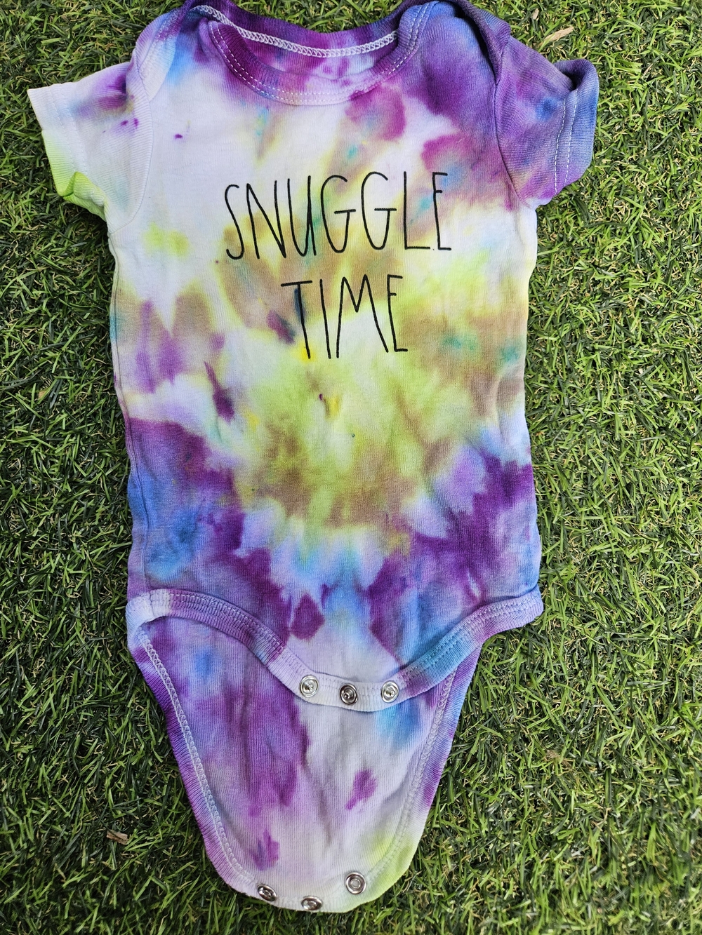 Tie-Dye "Snuggle Time" One-Piece Bodysuit - Multicolor